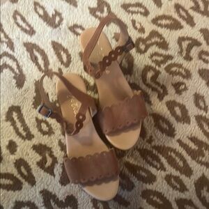 Matisse Brown Scalloped Sandals